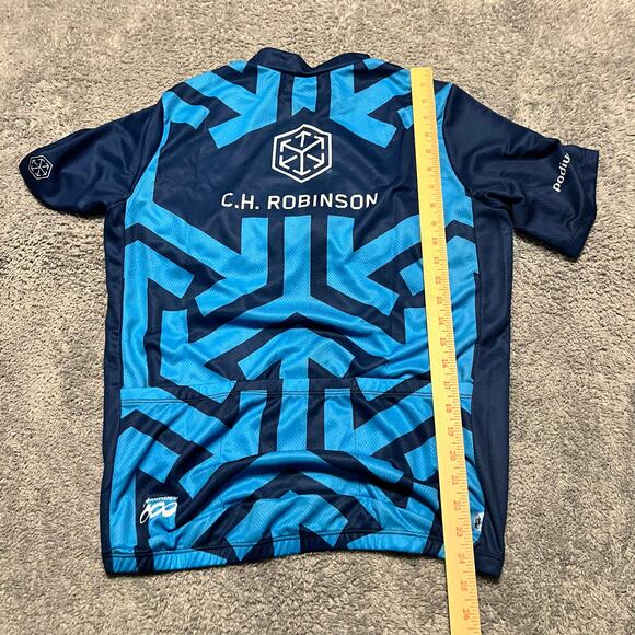 Podiumwear Cycle Jersey Shirt Mens Large Performance Cycling Pocket Blue - Picture 5 of 5